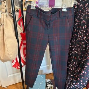Ann Taylor LOFT Petites Plaid Pants in Navy and Burgundy